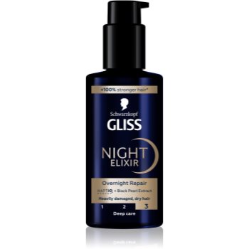 Schwarzkopf Gliss Night Elixir elixir leave-in pentru par deteriorat - imagine 2